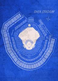 Shea Stadium New York Seating Chart Vintage Patent Blueprint