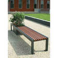 wooden modern planter bench garden