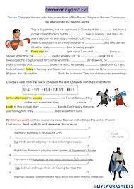 Simple present tense also called present indefinite tense, is used to express general statements and to describe actions that are usual or habitual in nature. Superman Routines Vs Actions Now Worksheet