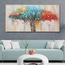 Multicolor Canvas Hand Painted Modern