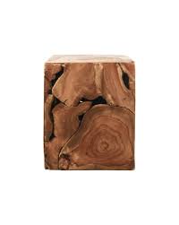 Cube Side Table Small Natural Wax