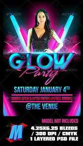 Glow Party Flyer Template Customizable Template For A Party Flyer