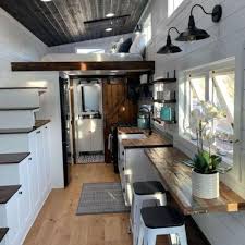 modern tiny home has lots of storage