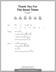 Thank you for the music. Thank You For The Good Times Oasis By A Bell Sheet Music On Musicaneo