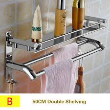 With modern look, it will be suitable for all kinds of decoration styles and add a modern feeling to your bathroom. Wall Mount Stainless Steel 2 Layers Storage Basket Shower Room Bathroom Towel Ra Baske