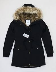 Details About Hollister Women Faux Fur Lined Parka Outerwear Jacket All Size New With Tags