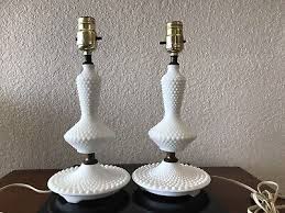 Vintage Set 2 Fenton Milk Glass Hobnail