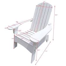 kahomvis white wood adirondack chair with cup holder 1 pack