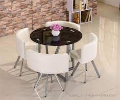 two layer glass top dining table pu