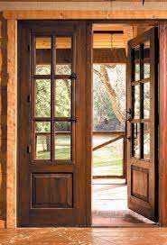 Brown Wood French Patio Doors For Home