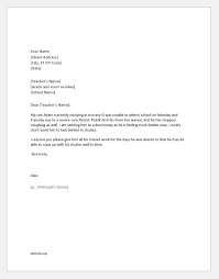 Excuse Letters For Childs Absence From School Document Hub