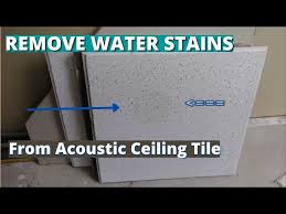 remove water stains from ceiling tile