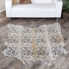 for baby zebra print cow hide rug