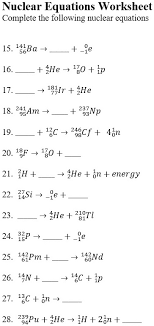 Solved Nuclear Equations Worksheet