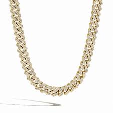 solid gold diamond cuban link chain