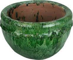 Moroccan Green Planter Bowl Garden Pot