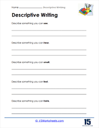 descriptive writing worksheets 15