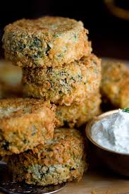 potato salmon and spinach patties with