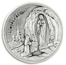 silver our lady of lourdes pocket