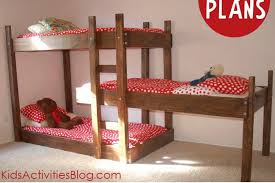 Depending on how complex you want to get, some beds can be built using simple 2x4 lumber and a few pieces of plywood. Build A Bed Free Plans For Triple Bunk Beds