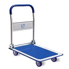 Push Cart Dolly By Wellmax Moving Platform Hand Truck Foldable For Easy Storage And 360 Degree Swivel Wheels With 330lb Weight Capacity Blue Color
