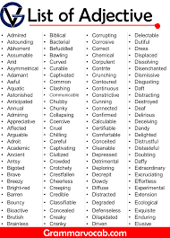 500 list of adjective words
