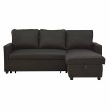 Acme Hiltons Charcoal Linen Sleeper Sectional Sofa