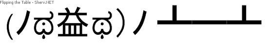 table flip text emoticons symbols ノ