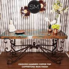 Hammered Copper Rectangular Sofa Table