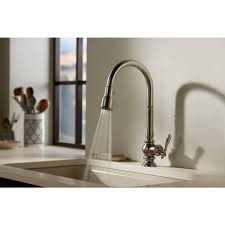 Keyword kitchen sink stainless steel sink home depot kitchen sinks. Kohler Artifacts Single Handle Pull Down Sprayer Kitchen Faucet In Vibrant Stainless K 99259 Vs The Home Depot