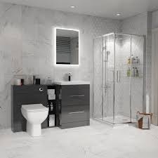 Patello Corner Shower Suite With Grey