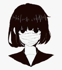 Anime drawing manga painting, anime, black hair, fictional character png. Anime Girl With Mouth Mask Png Download Black And White Anime Girl Transparent Png Transparent Png Image Pngitem