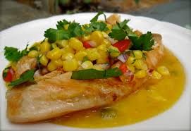 chilean fish with honey mango sauce