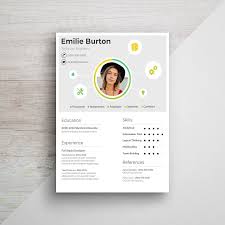 White Simple Infographic Resume Template Design The