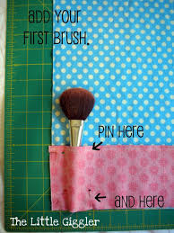 makeup brush roll holder tutorial diy