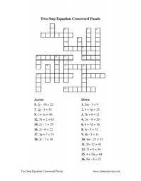 Two Step Equation Crossword Puzzle Solution