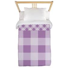 lilac violet gingham twin duvet by