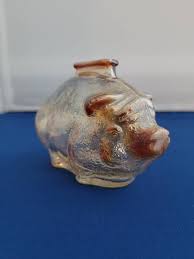 Glass Piggy Bank Vintage Piggy Bank