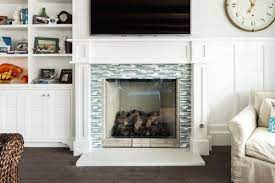 Stone Glass Mosaic Fireplace