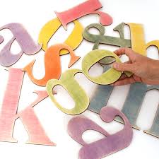 wooden alphabet rainbow letters