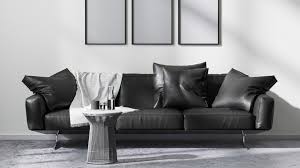 black sofa can be used to decorate