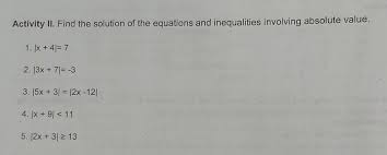 Inequalities Involving Absolute Value