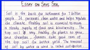 essay on save soil in english