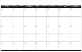 Blank Monthly Calendar Template Printable 11x17 Calendar