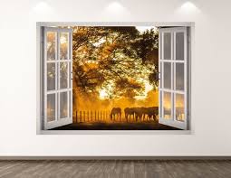 Horse Farm Wall Decal Animal 3d Window