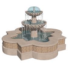 Spanish Style Fountains 3d Model