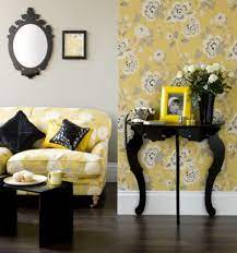 how to decorate with black white yellow