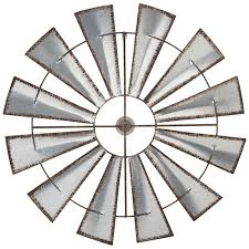 Silver Windmill Metal Wall Decor