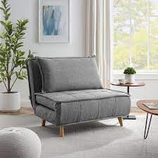 Gray Fabric Futon Chair