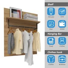 Costway Wall Mounted Clothes Rack Shelf